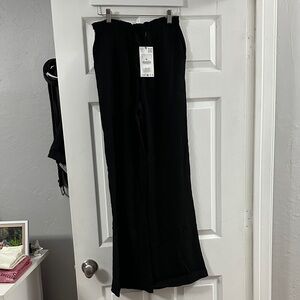 Zara Black Textured Pants